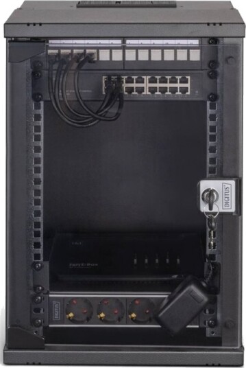 Digitus Soho Pro 9U Veggmontert Serverkabinet 315 x 300 mm RAL 9005 Svart