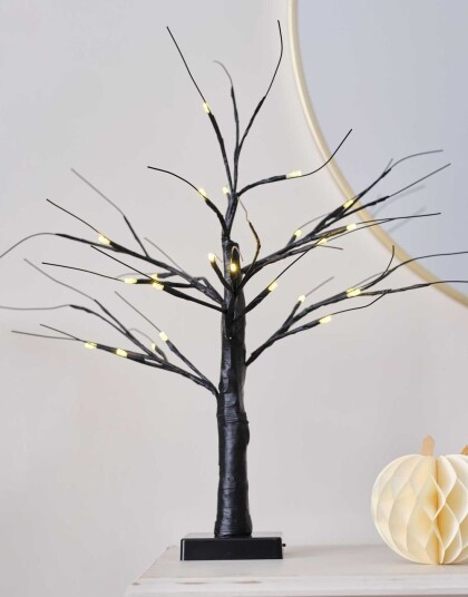 Light Up Svart LED lys Tre Dekorasjon 40 cm
