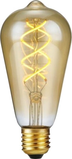 Spl E27 5W 3 trinns dimbar LED pære   ST64 Rustika Flex Filament 2200K gullfarget glass   Dimbar : Dimbar Kulør : Ekstra varm