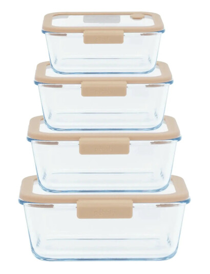 Pebbly Pebbly 5 Pcs Set : 4 Rectangular Boxes & Air Vacuum Pump - Nude - ONE SIZE Pebbly Pebbly 5 Pcs Set : 4 Rectangular Boxes & Air Vacuum Pump - Nude - ONE SIZE
