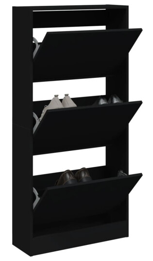 Skoskap svart 60x21x125,5 cm konstruert tre 8721012381339