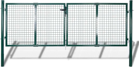 vidaXL Hageport stål 306x150 cm grønn