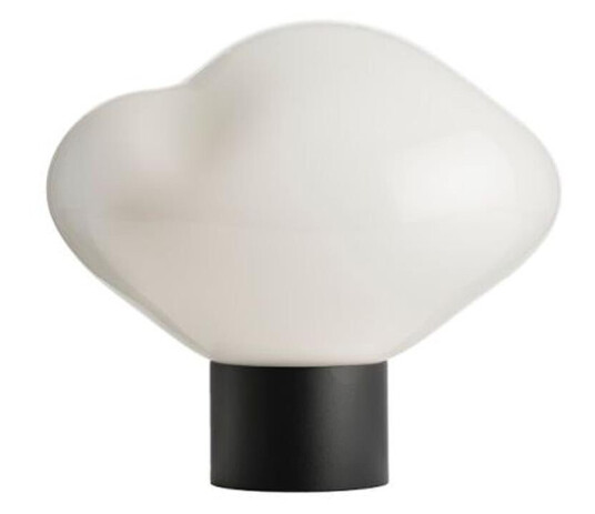 Crystal Stone bordlampe med svart base Hvit