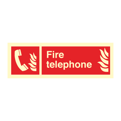 Jo Safety Fire telephone Photoluminescent Self Adhesive Vinyl PV HR 100 x 300 mm IMO sign 105065PVHR