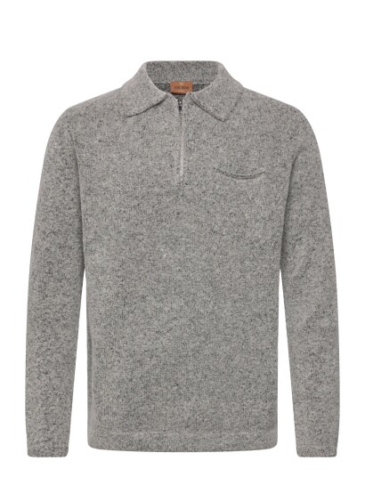 Mos Mosh Gallery Mmgryan Soft Zip Polo Pullover Grey S Mos Mosh Gallery Mmgryan Soft Zip Polo Pullover Grey S