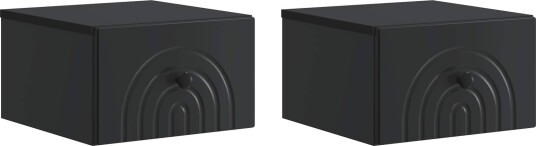  Vegghengt Nattbord 2 pcs Svart 33 x 34,5 x 20 cm Konstruert tre