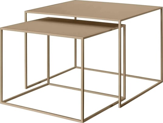Blomus Set Of 2 Side Tables 45 X 60 X50 Cm Fera Nomad Beige L 60CM Blomus Set Of 2 Side Tables 45 X 60 X50 Cm Fera Nomad Beige L 60CM