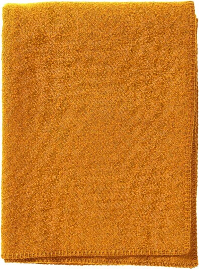 Klippan Yllefabrik Bouclé ullpledd 140x200 cm Ochre