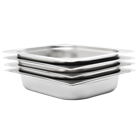  Gastronormbeholdere 4 stk GN 1/2 65 mm rustfritt stål 50887