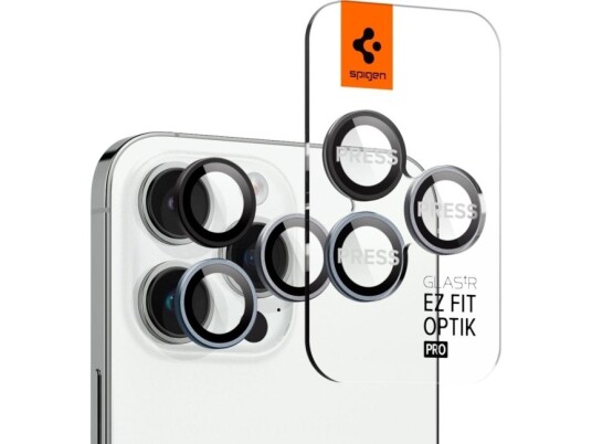 Spigen Kameralinsebeskytter for iPhone 14 Pro/Pro Max - Herdet Glass, Gjennomsiktig, Sort