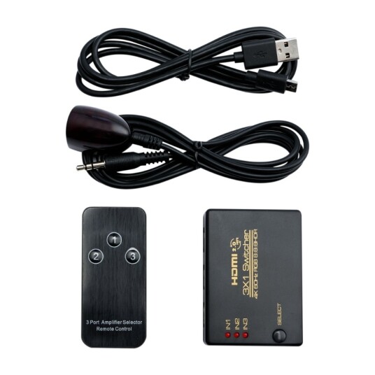 Eletra HDMI 2,0 3 Port Toveis bryter