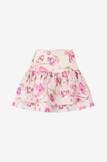 By Malina Skjørt Fantine Ruffled Mini Skirt Rosa