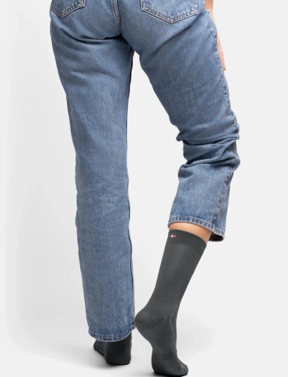 Danish Endurance Bamboo Crew Socks 6 Pack   Grey   39 42