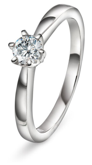 Olivia Ring i 585 hvitt gull med diamant 0,25ct størrelse 54
