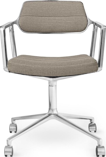 Vipp 453 Svingstol med Hjul Aluminium/ Mørk Sand Tekstil