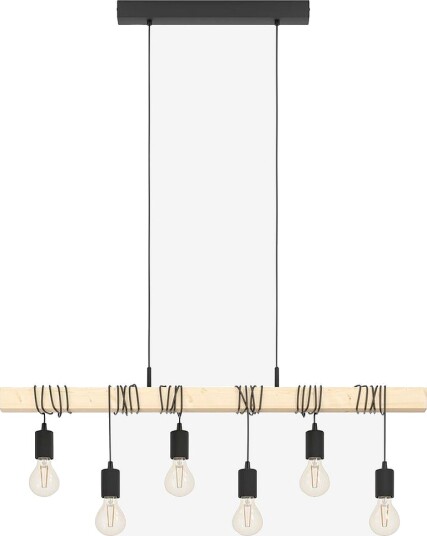 EGLO Pendellampe Townshend Black / Wood Svart Takpendler