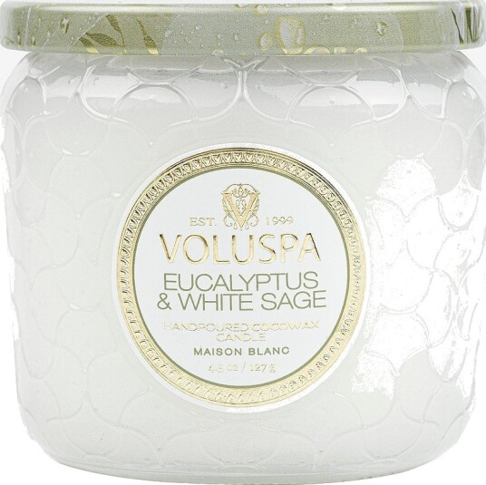 Voluspa Eucalyptus & White Sage Petite Jar 40H Hvit