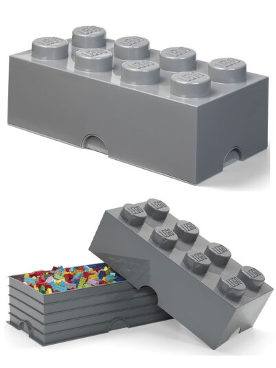 LEGO Storage Brick 8 oppbevaringsboks med lokk 50 x 25 cm dark stone grey LEGO Storage Brick 8 oppbevaringsboks med lokk 50 x 25 cm dark stone grey