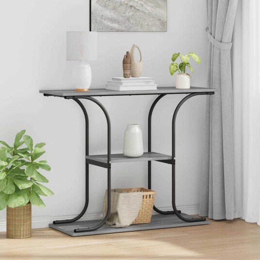  Konsollbord Grå sonoma 101 x 35 x 80.5 cm Konstruert tre