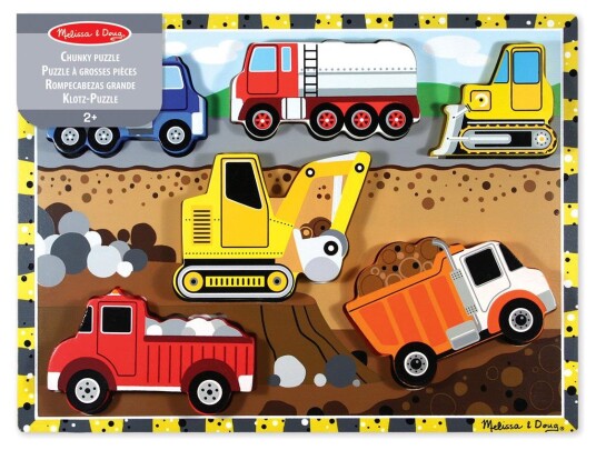 Melissa & Doug Konstruksjons Trepuslespill 6 brikker