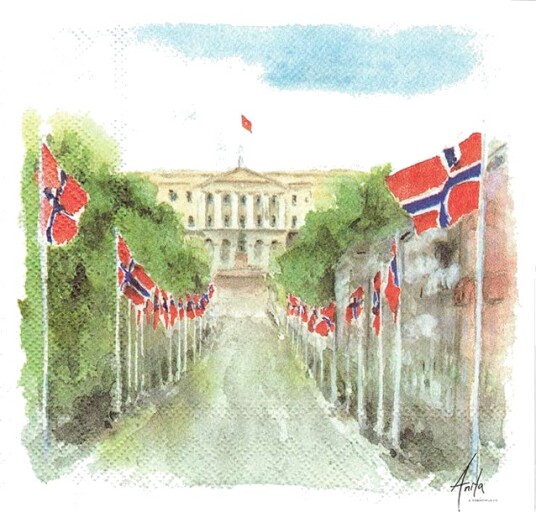 Vinding Lunsj Servietter 17.mai På Karl Johan 33x33cm
