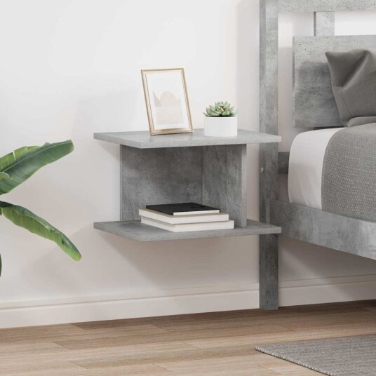 Nattbord 2 pcs Betonggrå 40 x 30 x 25 cm Konstruert tre