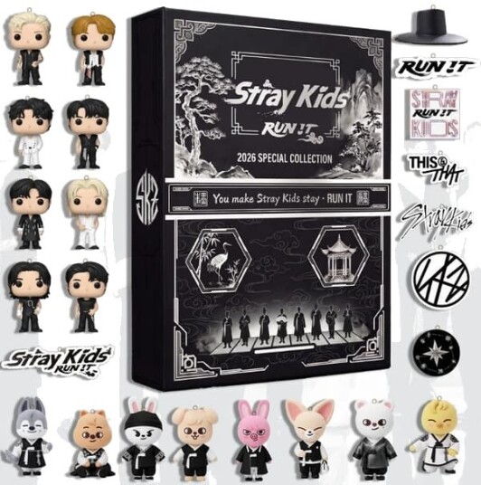 Adventskalender for KPOP grupper 2026 akryl nedtellingsboks med 24 rom