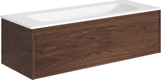 Gustavsberg Ducentic Servantskap med Porselenservant Brun eik / 120cm 2 Hull for Kran