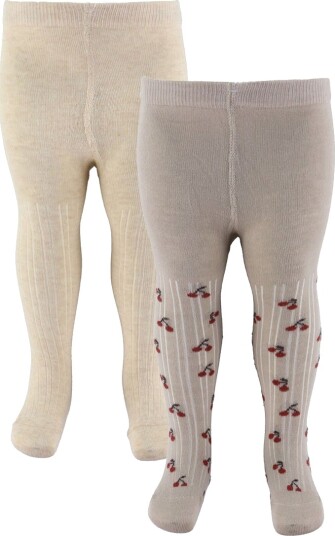 Minymo Light Taupe Strømpebukser Med Pattern 2-Pakning 128-134