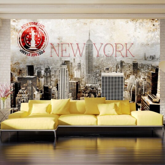 Fototapet New York Post Age Stamp 150x105 - Artgeist sp. z o. o.