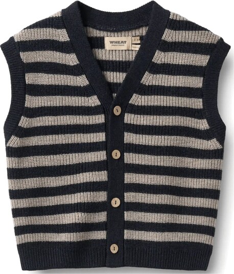 Wheat Knit Vest Pete - NAVY STRIPE - 98