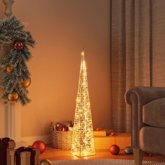 vidaXL Dekorativ LED-lyskjegle i akryl varmhvit 90 cm vidaXL Dekorativ LED-lyskjegle i akryl varmhvit 90 cm