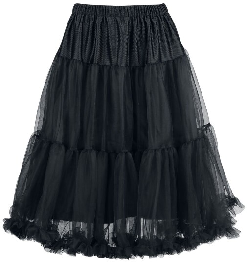 Hell Bunny Rockabilly Middellangt skjørt Penelope Petticoat XS-S til XL-XXL Damer svart