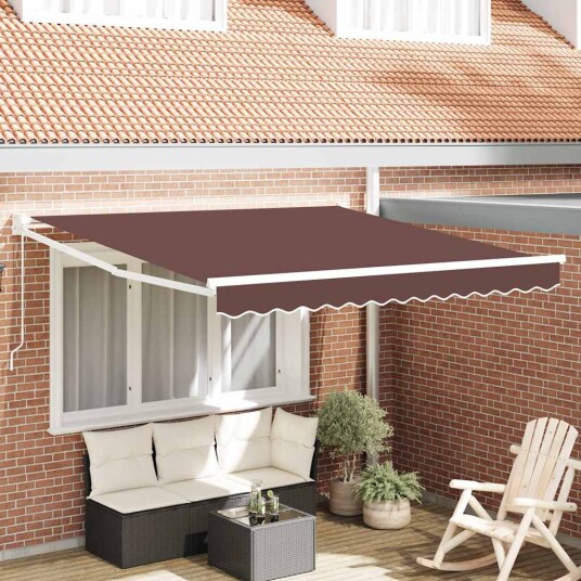Manuell uttrekkbar markise brun 300x250 cm