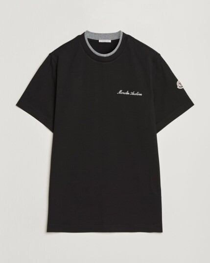 Moncler Signature Logo T Shirt Black Moncler Signature Logo T Shirt Black