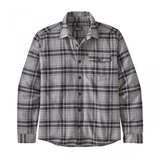 Patagonia  M LW Fjord Flannel Shirt Herre, LSGY Lawrence: Salt Grey, 2XL