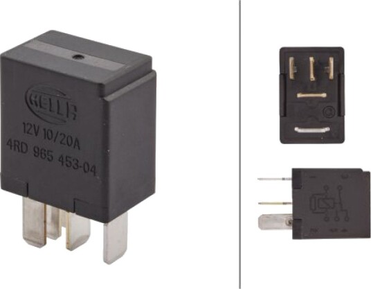 Relè, arbeidsstrøm HELLA 4RD 965 453-041 Relè, arbeidsstrøm HELLA 4RD 965 453-041