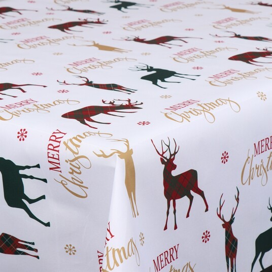Borg Living Voksduk av tekstil Merry Christmas 140 cm bred På metermål Borg Living Voksduk av tekstil Merry Christmas 140 cm bred På metermål