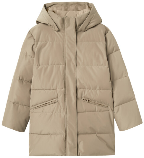 name it Nkfmedow03 Puffer Jacket Long Fo Beige 152