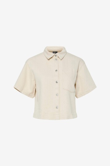 pieces - Skjorte pcSavanna SS Shirt - Beige