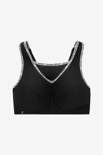 Glamorise   Sports BH Full Figure Plus Size No bounce   Svart