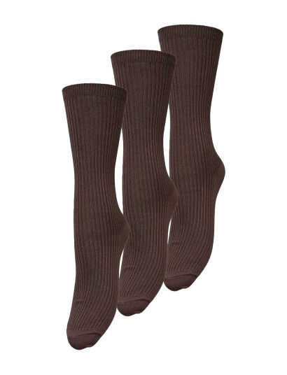 Becksöndergaard Telma Solid Sock 3 Pack - Brown - 39-41