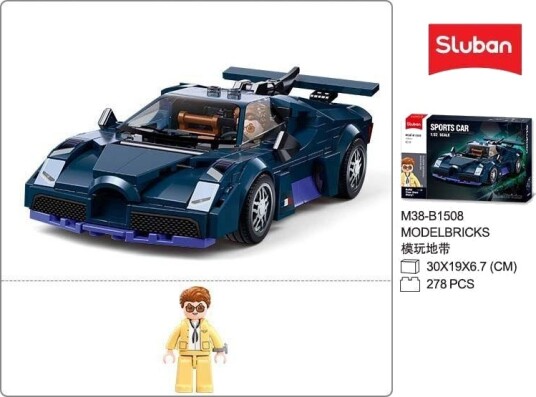 Sluban Modelbricks Berømt Blå Bil Byggesett 8+ År 278 Deler