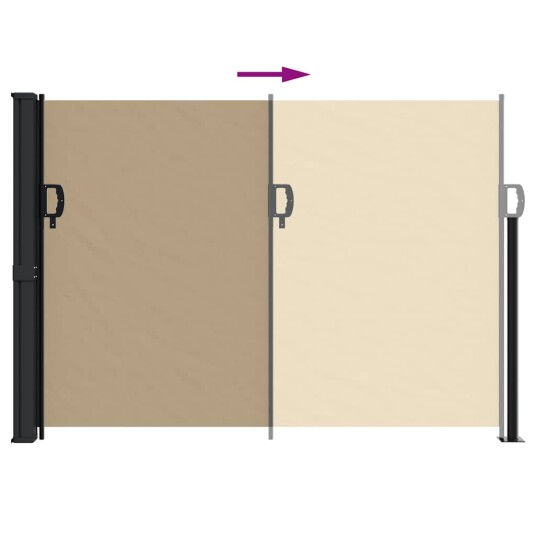  Uttrekkbar sidemarkise beige 140x500 cm 4004420