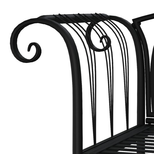 vidaXL Hagebenk 2 seter 128 cm svart stål vidaXL Hagebenk 2 seter 128 cm svart stål