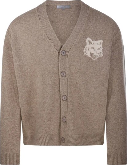 Maison Kitsuné Herre Strikkevarer Beige L,