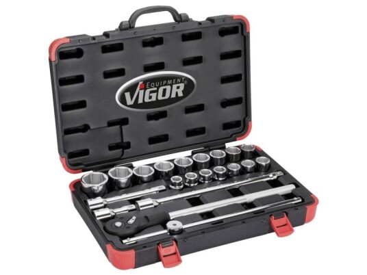 Vigor 3/4" Pipenøkkelsett med 21 Verktøy og 24 Tenner Vigor 3/4" Pipenøkkelsett med 21 Verktøy og 24 Tenner
