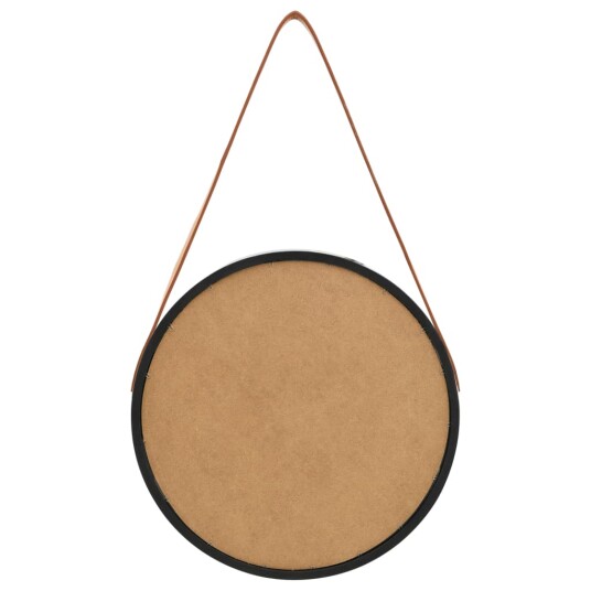 vidaXL Veggspeil med stropp 40 cm svart