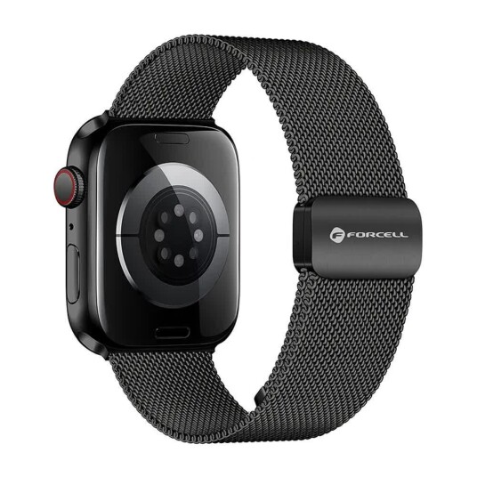 Forcell F Design FA14 Magnetisk lenke i rustfritt stål for Apple Watch 38/40/41mm Svart