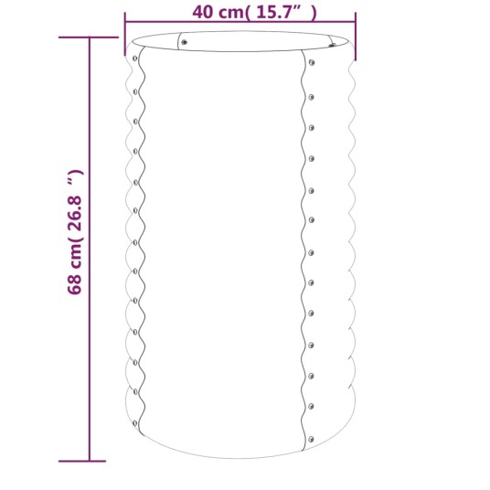 vidaXL Plantekasse pulverlakkert stål 40x40x68 cm grønn